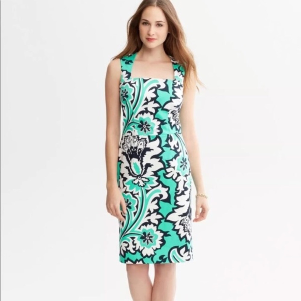 Banana Republic | Milly collection teal floral 10